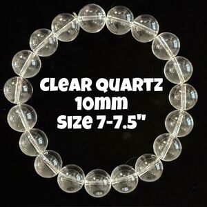 Authentic Clear Quartz 10mm Stretchy‎ Bracelet by Bombshell Beads